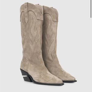 Mid Calf Tania Boots - Taupe